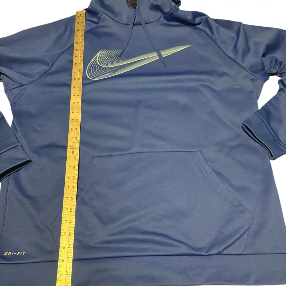 Nike DriFit Pullover Swoosh Logo Hoodie Blue XXL